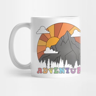 Retro Mountain Sunset Mug